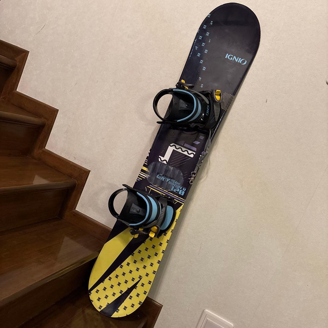 IGNIO スノーボード キッズ 青色バインディング 120