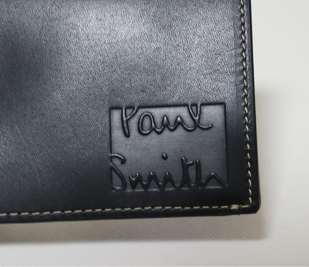 《ポールスミス》新品 ステッチハイライト 凹凸ロゴレザー2つ折り財布 ウォレット