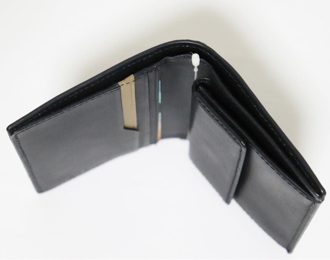 《ポールスミス》新品 ステッチハイライト 凹凸ロゴレザー2つ折り財布 ウォレット