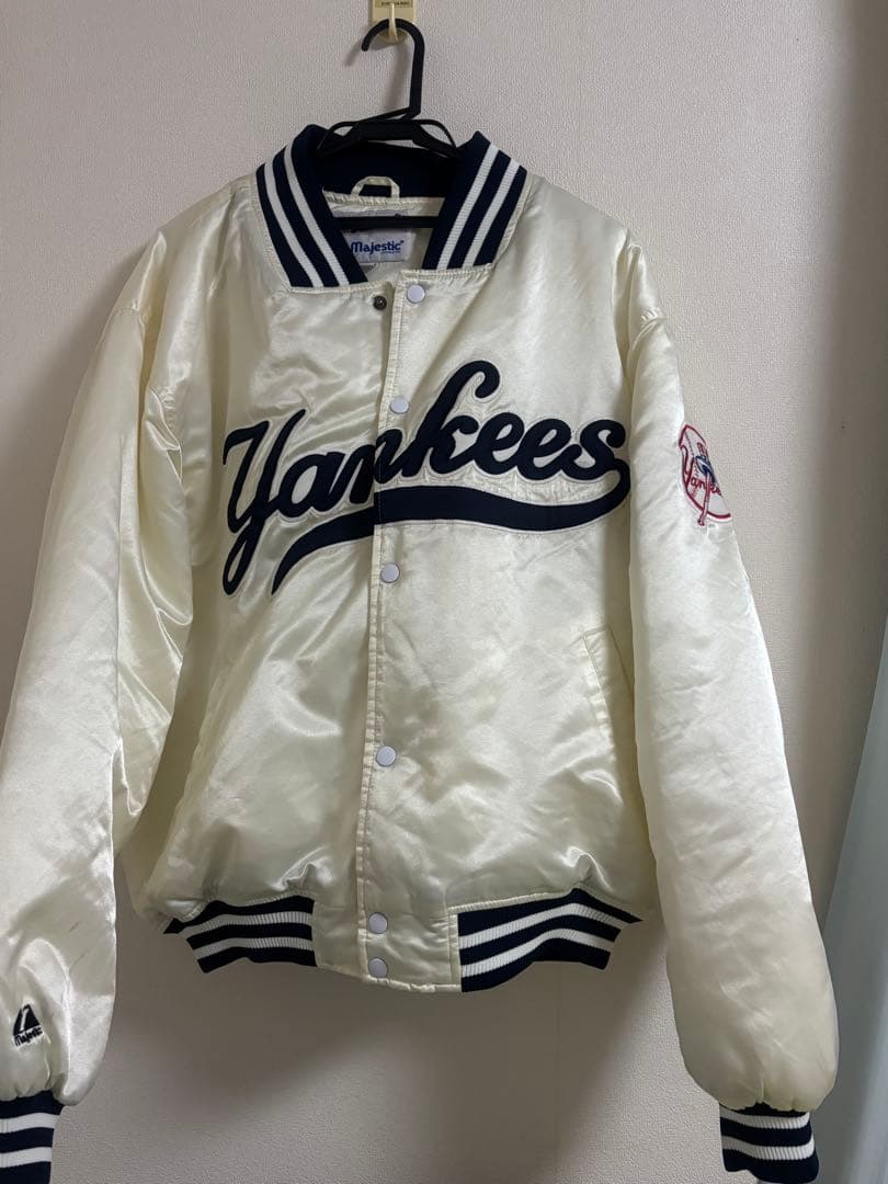 Yankees Majestic サテンジャケット L 希少カラー90s