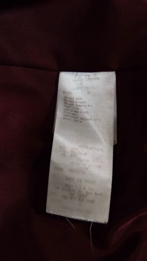 Lily Brown レザーパイピングケープコート　千鳥柄