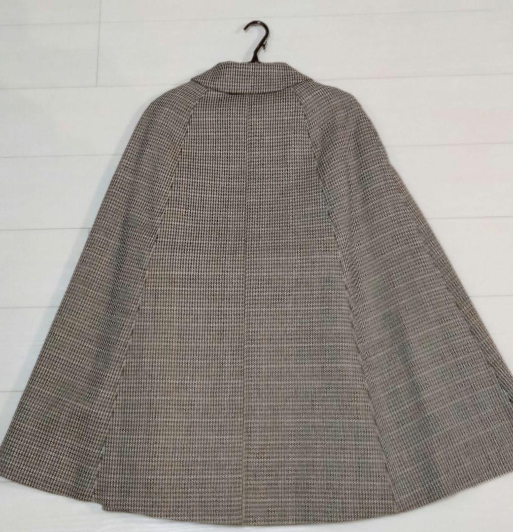 Lily Brown レザーパイピングケープコート　千鳥柄