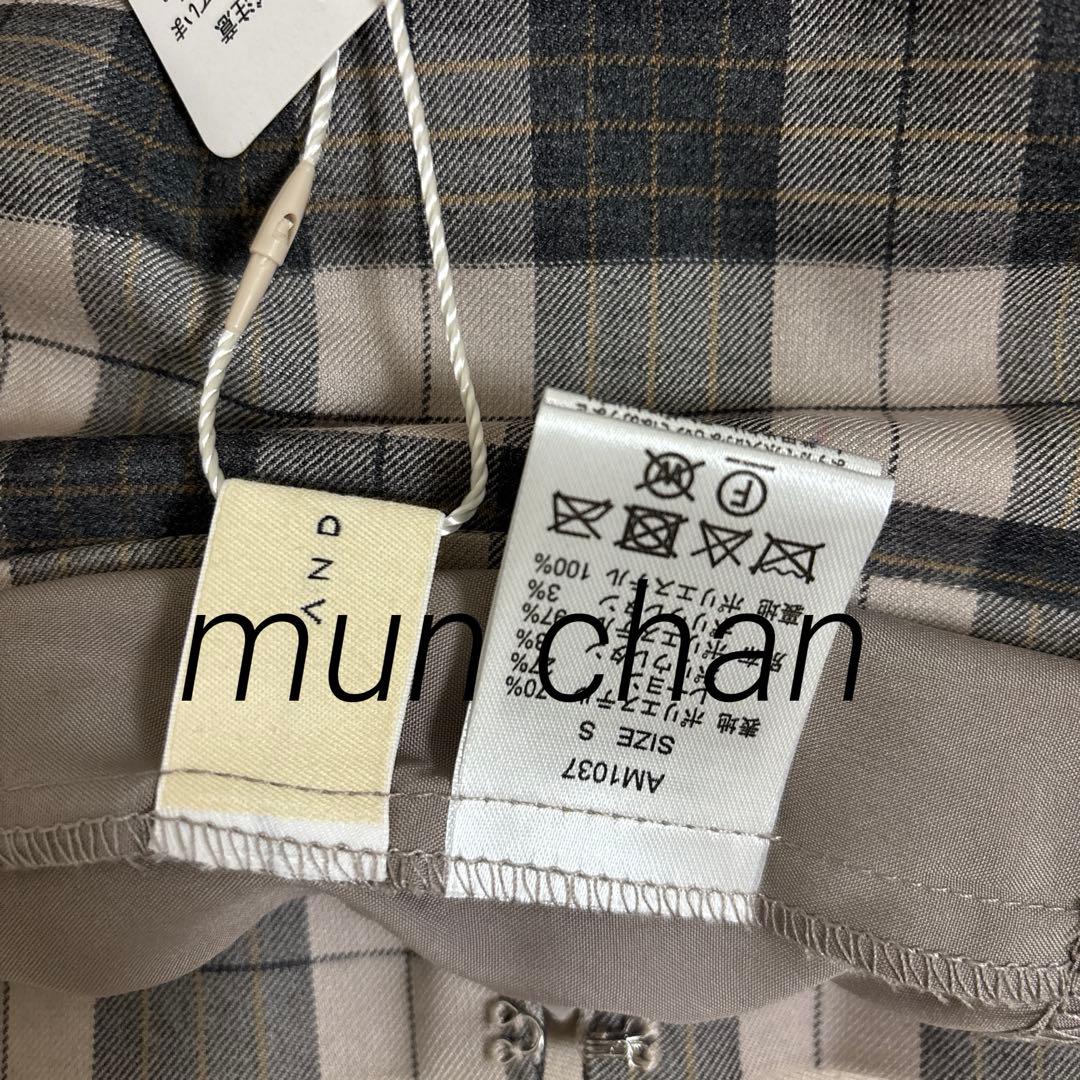 andmary Coco check pleats skirt ピンクベージュ