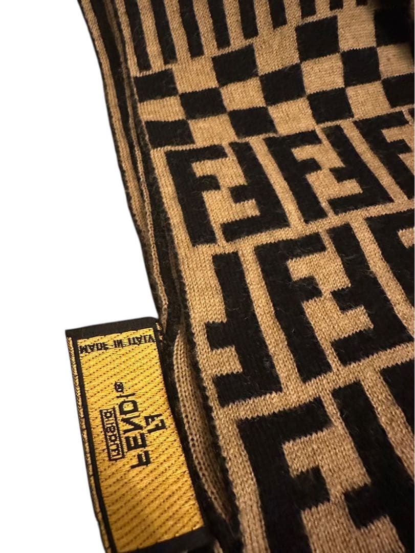 『美品』FENDI チェック柄 リバーシブルマフラー