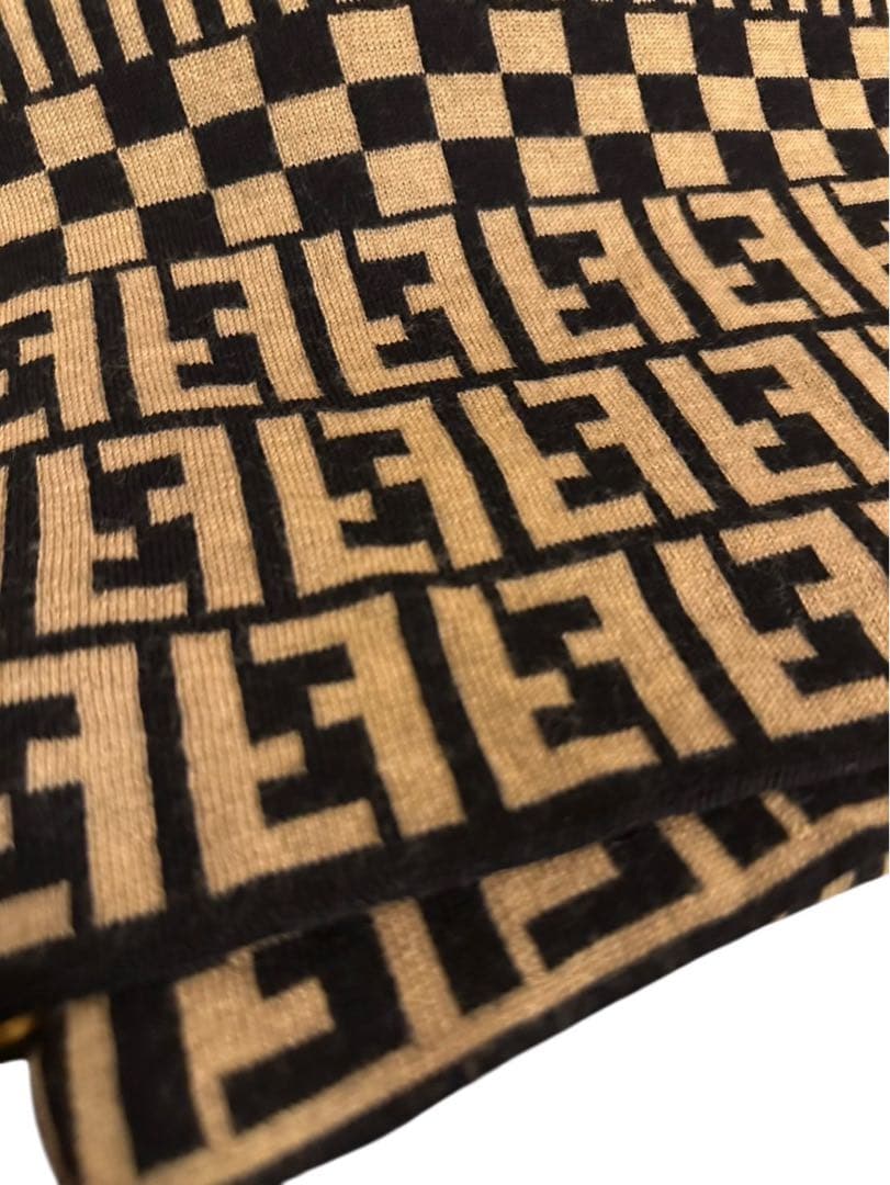 『美品』FENDI チェック柄 リバーシブルマフラー