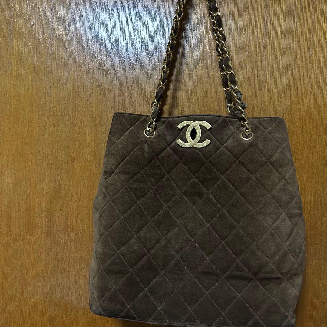 CHANEL ブラウン スエード ショルダーバッグ
