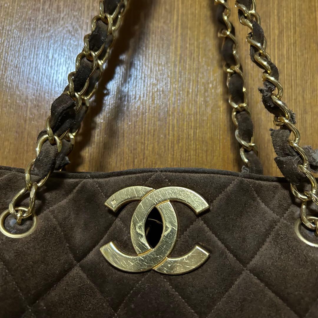 CHANEL ブラウン スエード ショルダーバッグ