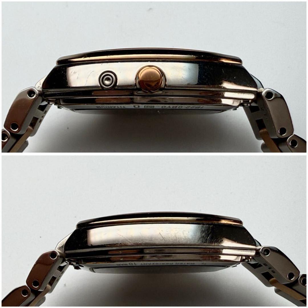 【稼働】セイコー ルキア 腕時計 チタン シルバー文字盤 デイト 電波ソーラー