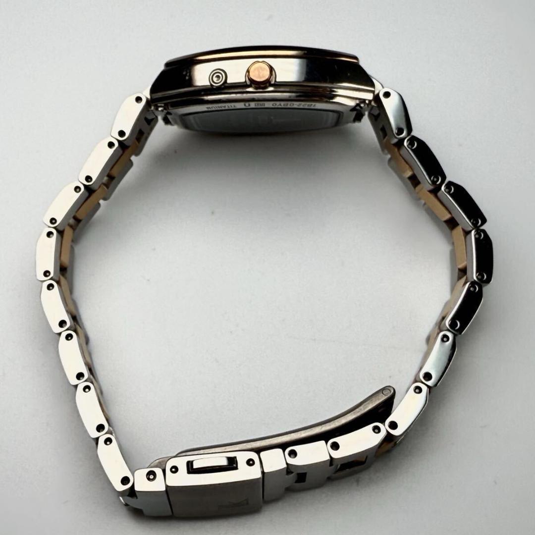 【稼働】セイコー ルキア 腕時計 チタン シルバー文字盤 デイト 電波ソーラー