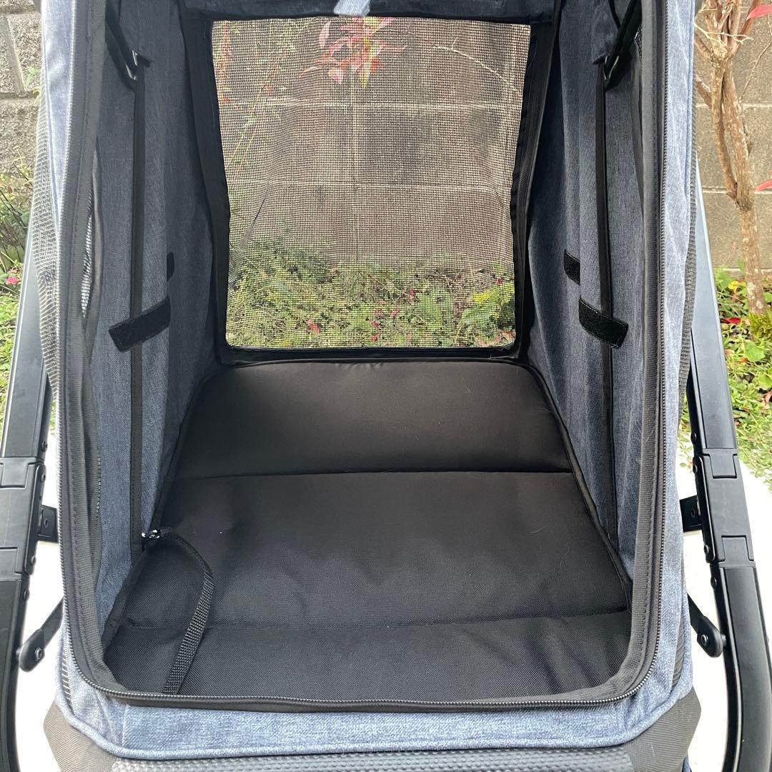 美品 smooca ペットカート キャリー 大型 中型 35kg デニム調 犬猫