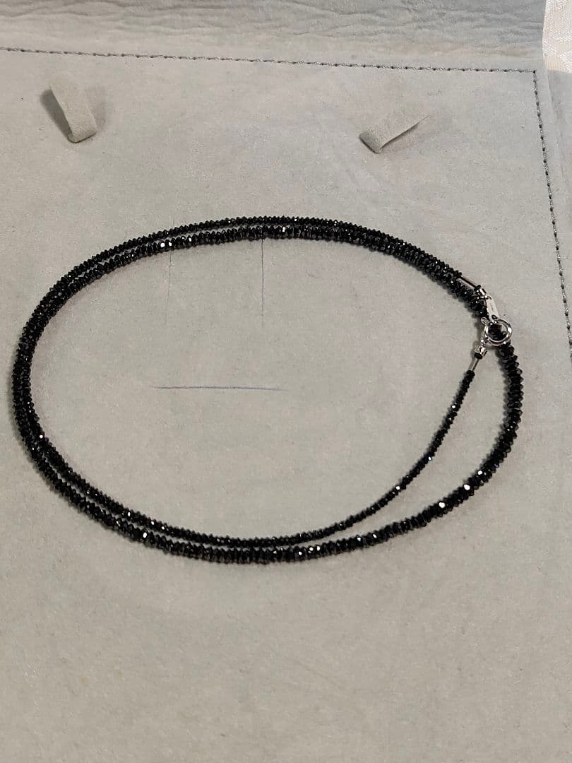 ご*ん様 ブラックダイヤ　セミロングネックレス K18WG27ct