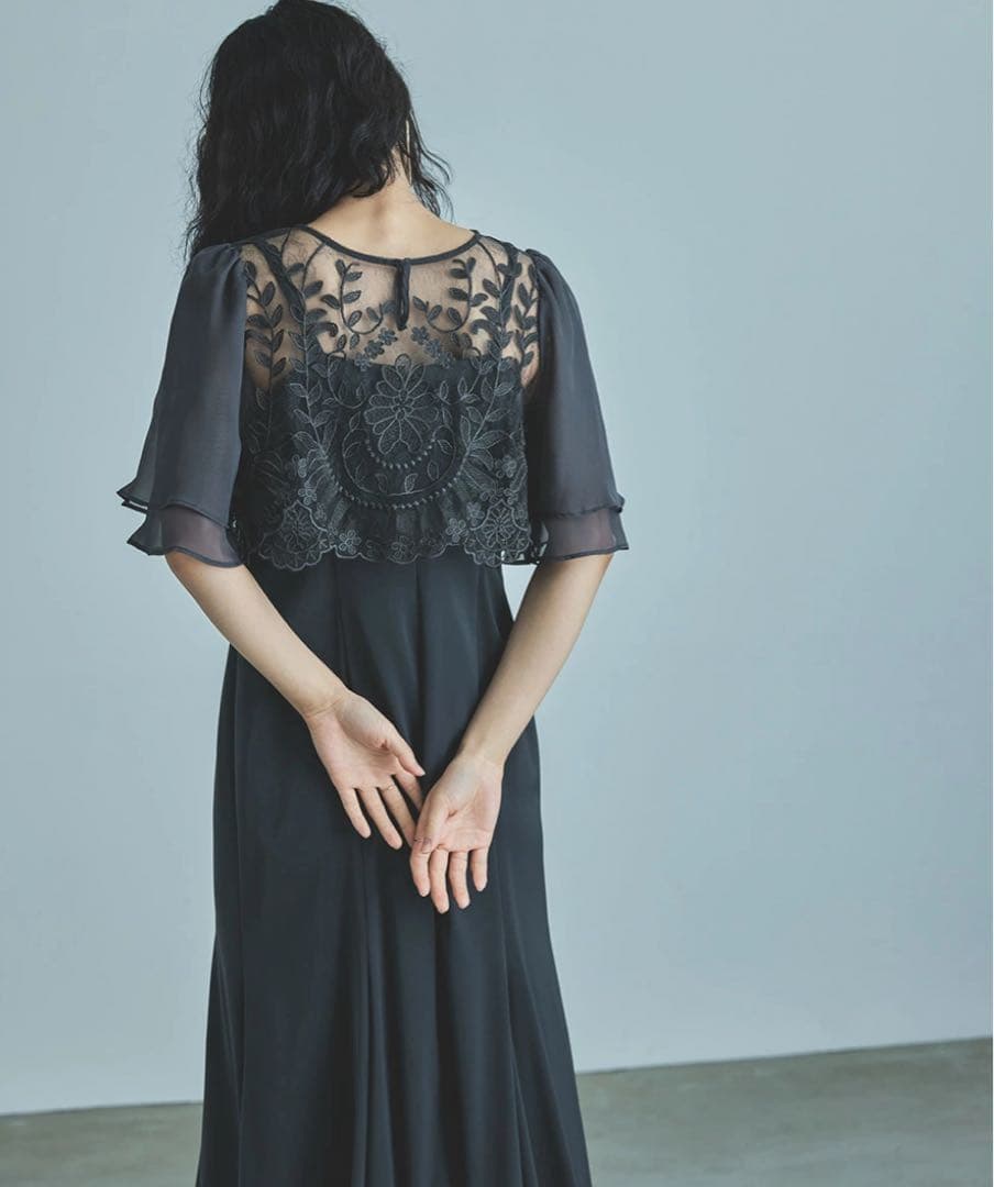 niana リーフ刺繍レースブラウスキャミワンピースセット M