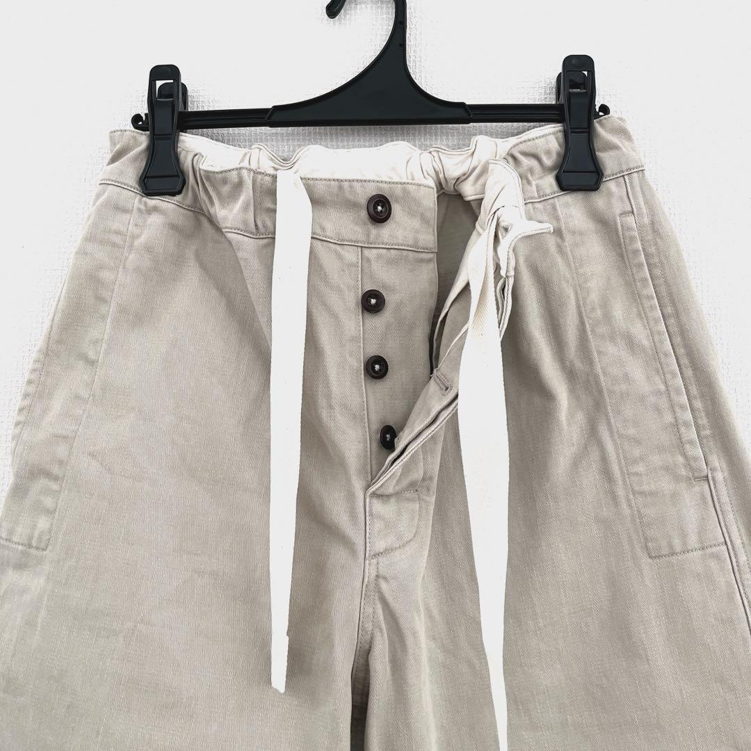 現行品2025MHLコットンパンツ ライトベージュ 1 マーガレットハウエル