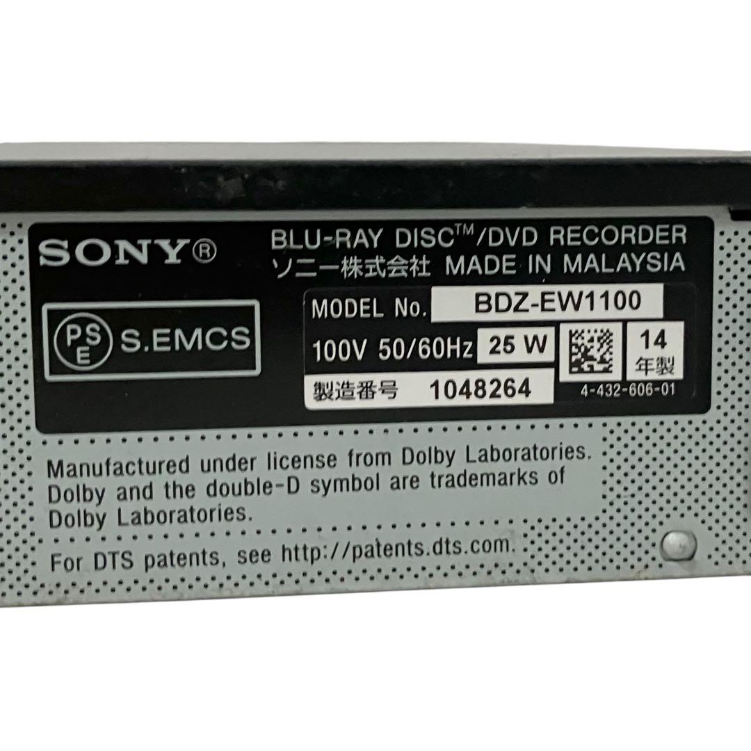 ソニー 2番組同時録画 1TB ブルーレイレコーダー BDZ-EW1100