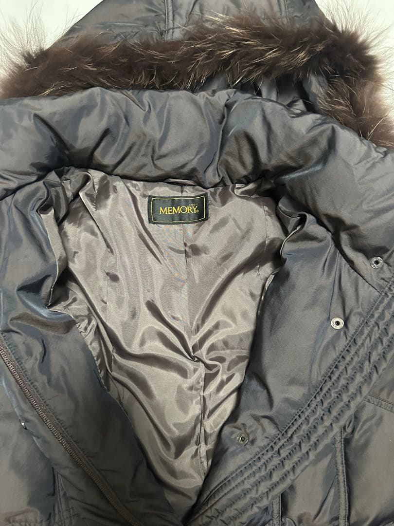 MEMORY. フード付きダークブラウンロングコート