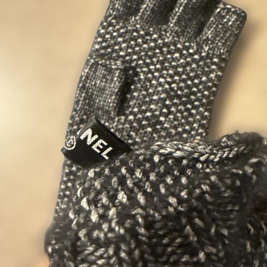 CHANEL 指なしグローブ ブラック・グレー