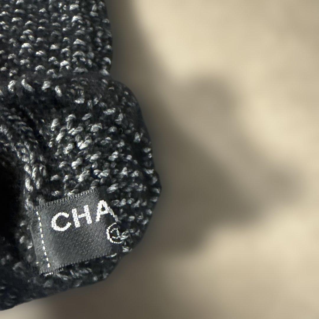 CHANEL 指なしグローブ ブラック・グレー