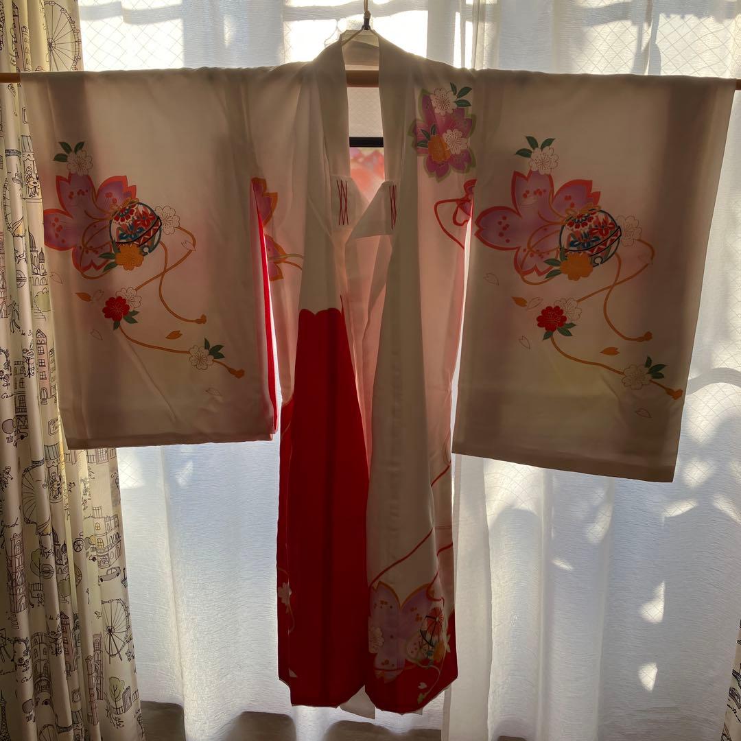 あこがれゆめ　お宮参り 女の子 着物 女児祝着 正絹 のしめ 初着 産着　白地