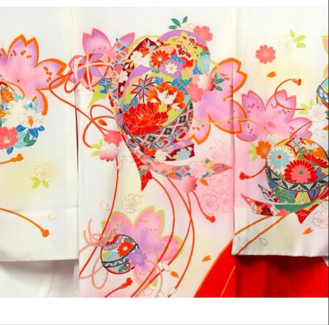 あこがれゆめ　お宮参り 女の子 着物 女児祝着 正絹 のしめ 初着 産着　白地