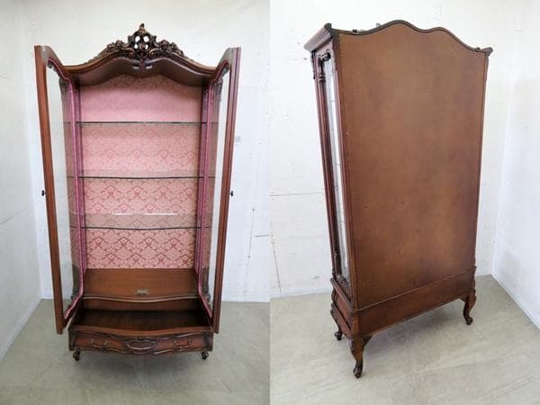 カリモク最高峰■ドマーニ■ルイXV■飾り棚■キュリオケース■ロココ■118万