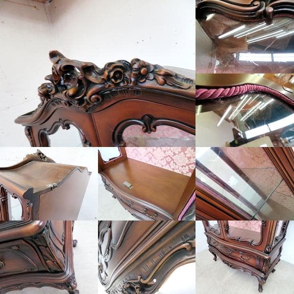 カリモク最高峰■ドマーニ■ルイXV■飾り棚■キュリオケース■ロココ■118万