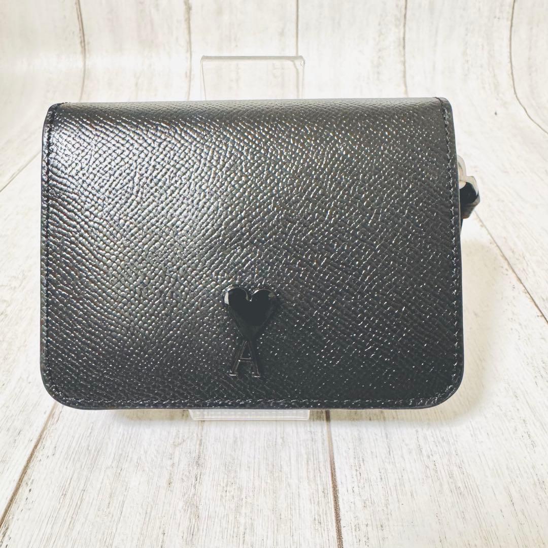 未使用級✨AMIParis アミパリ 箱付レザーウォレット 二つ折 ミニ財布