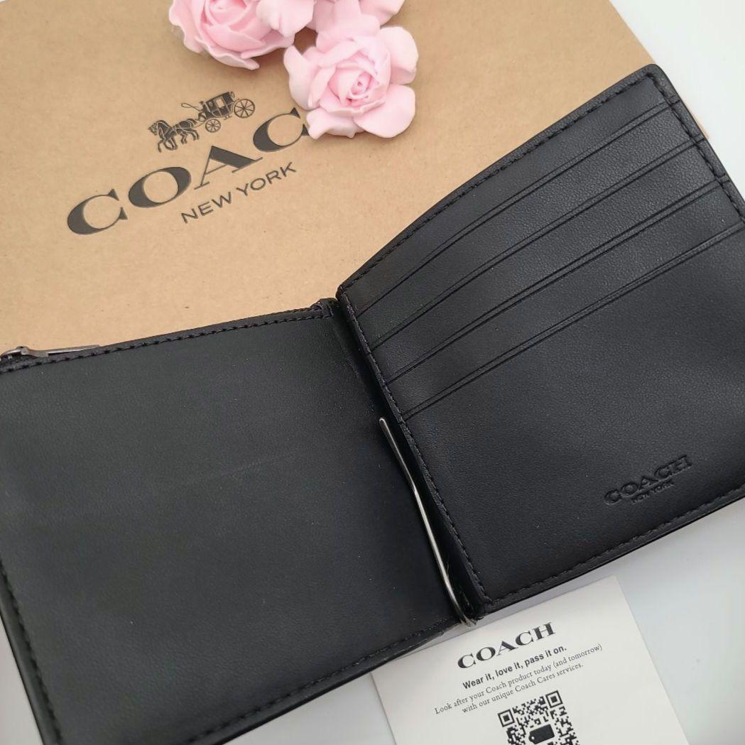 新品　COACH　コーチ　マネークリップ　折り財布　正規品