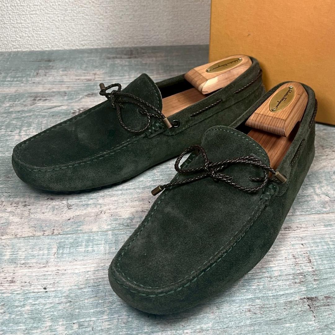 美品 TOD'S ドライビングシューズ スウェード モスグリーン