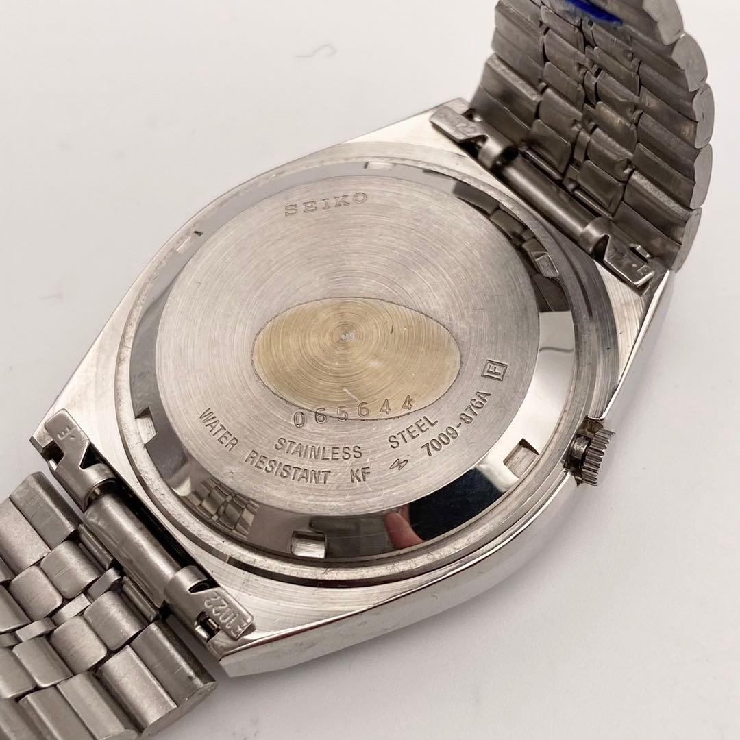 【稼働】SEIKO5 自動巻き 腕時計 デイデイト シルバー メンズ タグ付き