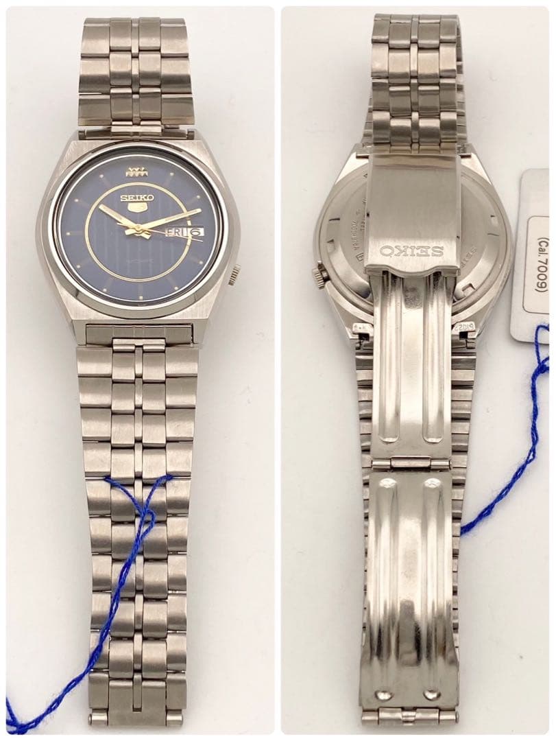 【稼働】SEIKO5 自動巻き 腕時計 デイデイト シルバー メンズ タグ付き