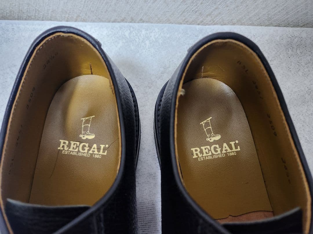 【使用2回】REGAL　リーガル　24.5cm　プレーントゥ　グレインレザー