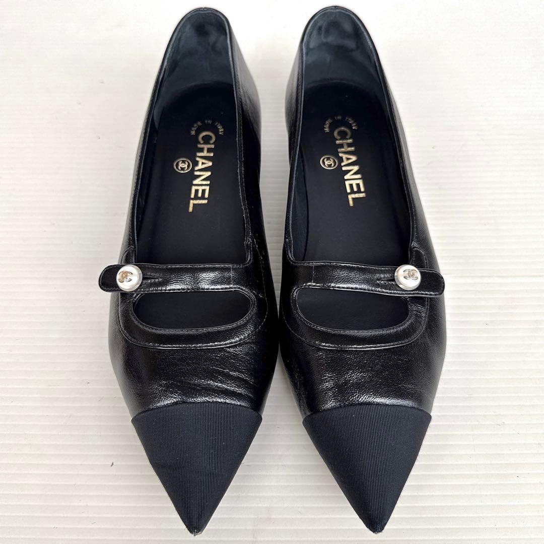 CHANEL シャネル　ココマーク　バレリーナ　フラットシューズ　パンプス　38