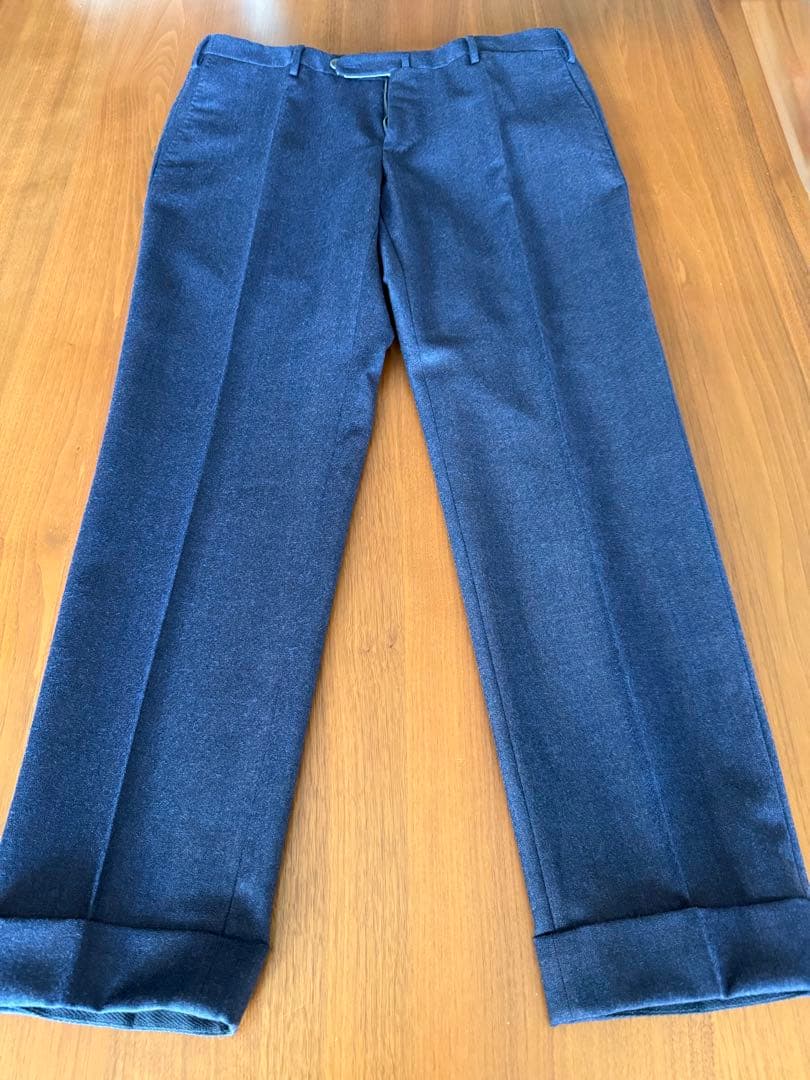 インコテックス スリムフィット ウールサージ ネイビブラウンメランジ サイズ48