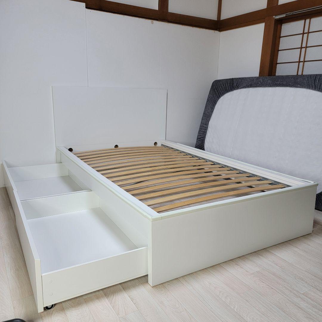定価:40,990円 ikea malm 収納2個付セミダブルベッドフレームのみ