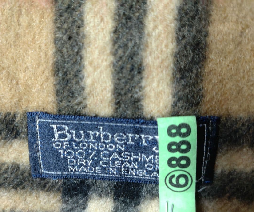 バーバリー マフラー　カシミヤ 100% 英国製　ビンテージ