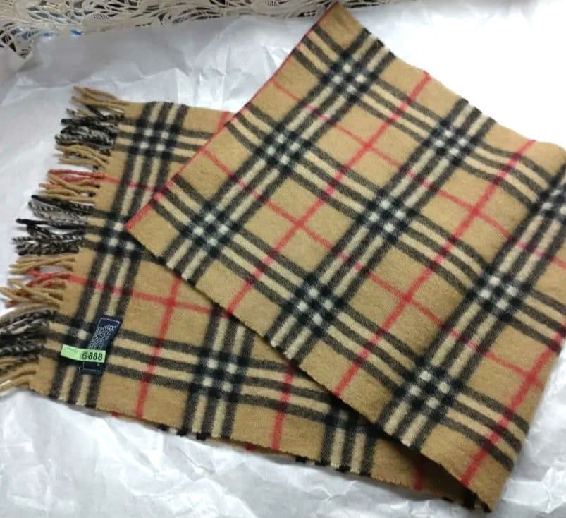 バーバリー マフラー　カシミヤ 100% 英国製　ビンテージ