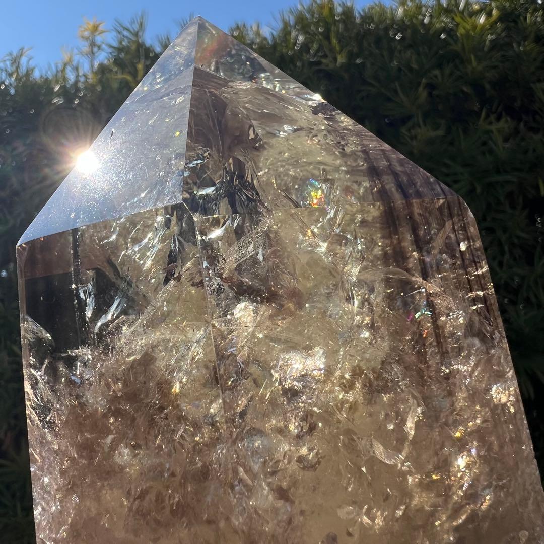 ☆超極上の煌煌さを✨幸運の石✨レインボー ファントムシトリン 六角柱 天然石