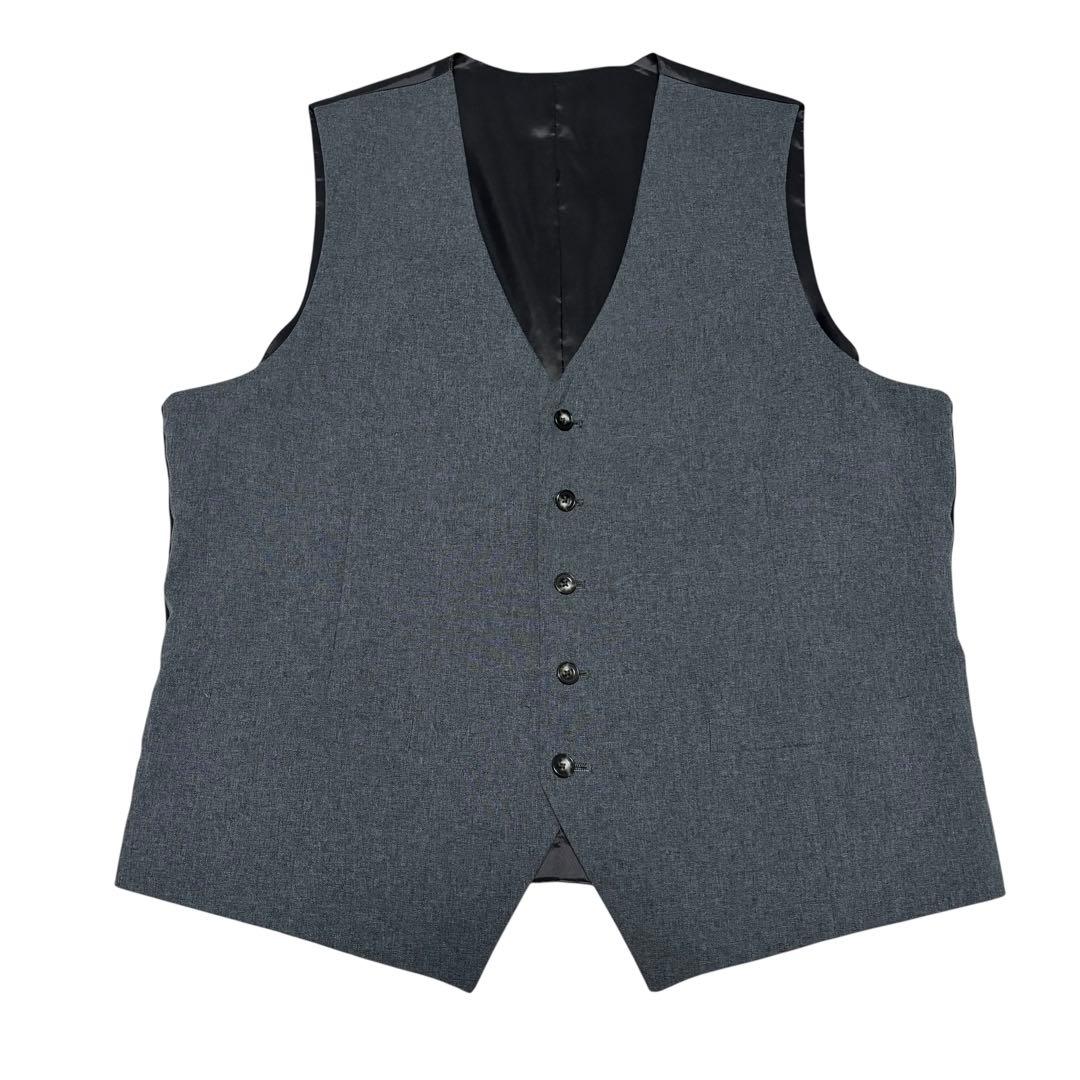 美品 2XL スーツセレクト 3ピース スーツ セットアップ グレー 2ボタン