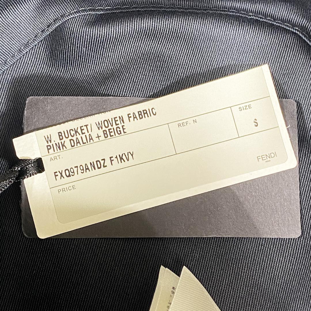 未使用 FENDI フェンディ ハット 薔薇刺繍 コットン ベージュ Sサイズ