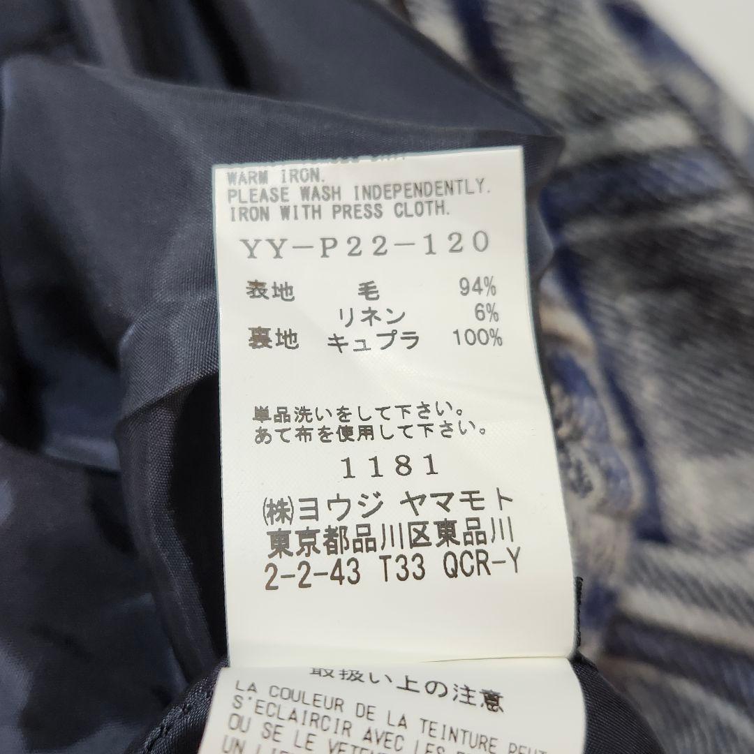 ワイズ　サルエルパンツ　アシンメトリー　チェック　変形　ワイド　ヨウジヤマモト