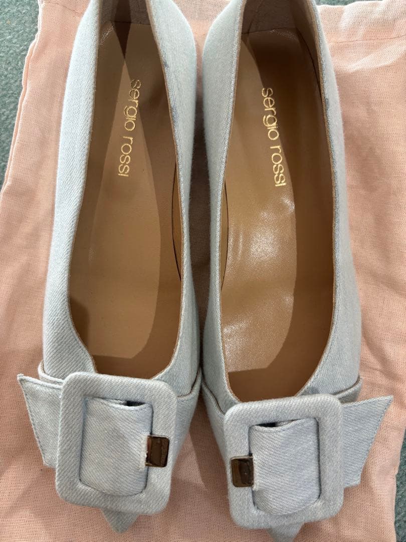 sergio rossi SR MILANO MIA ライトブルーデニム35.5