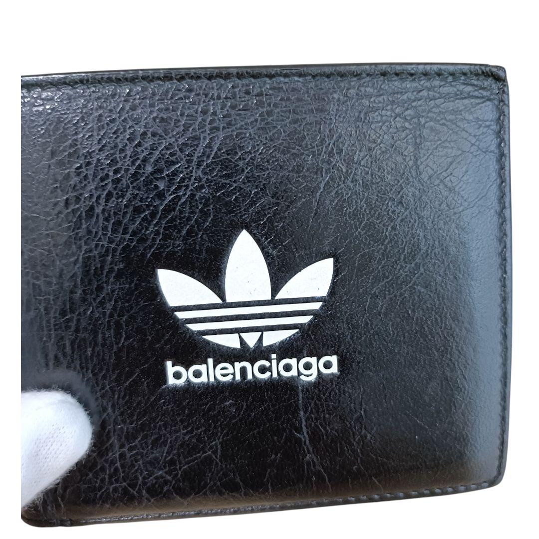 専用品　アディダス×バレンシアガ 二つ折り財布 ブラック レザー