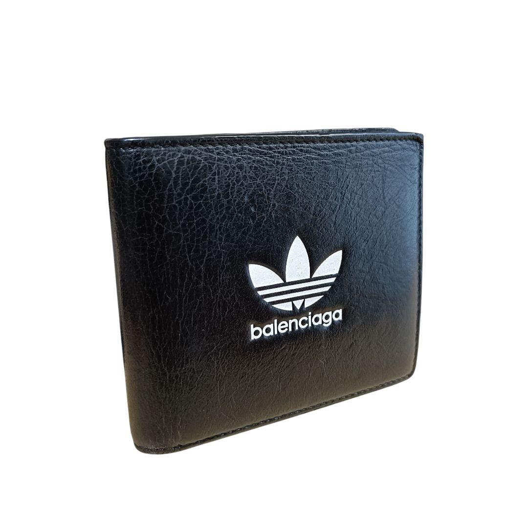 専用品　アディダス×バレンシアガ 二つ折り財布 ブラック レザー