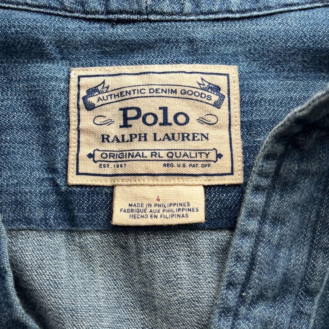 ポロラルフローレン　デニムタイネックシャツ