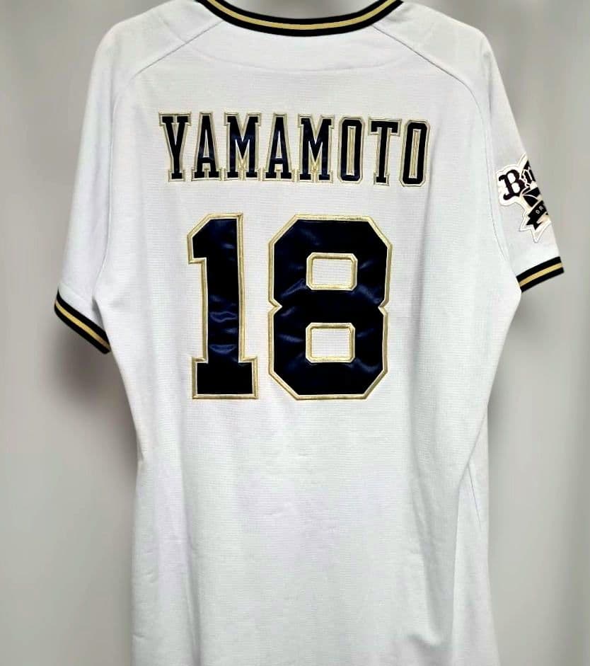 【山本由伸投手】 DESCENTEレプリカユニフォームL刺繍 オリックス時代