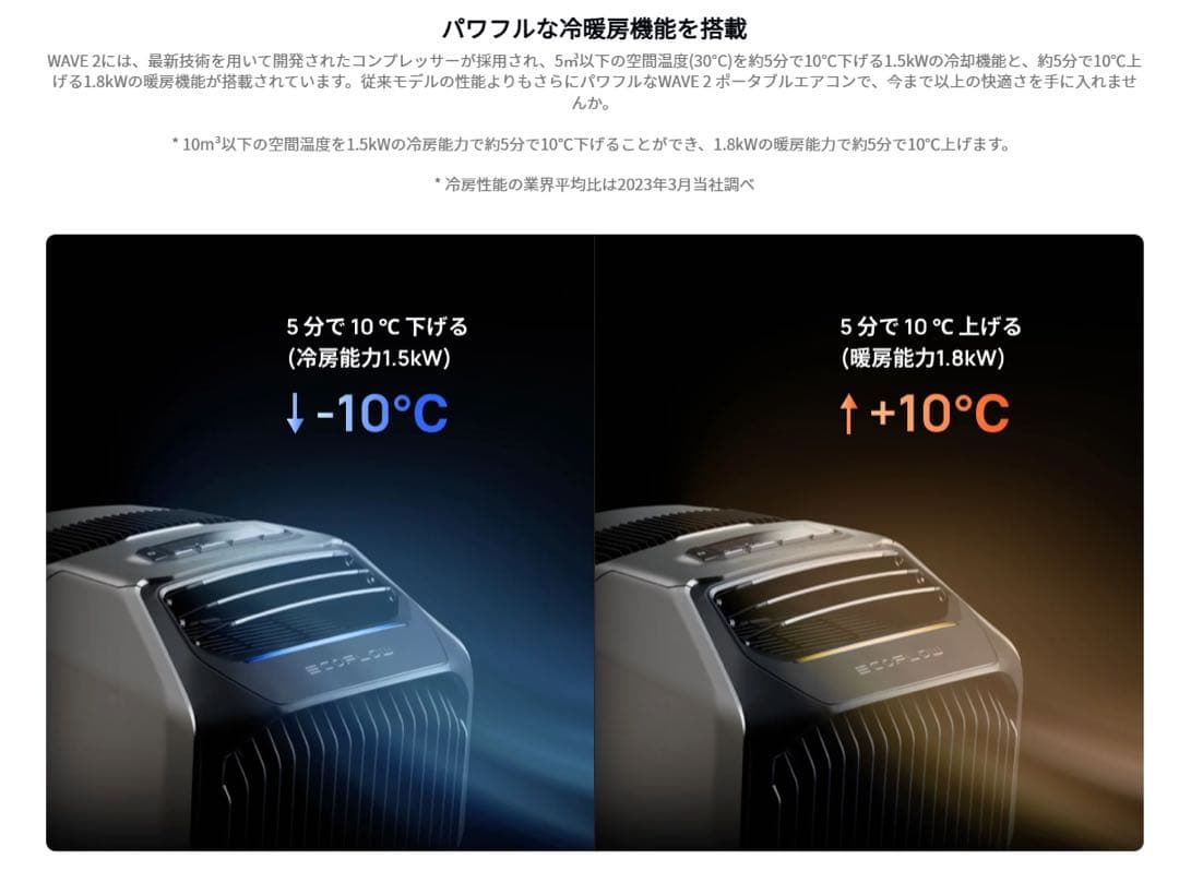 J*S様 ecoflow wave2 ポータブルエアコン　冷房＆暖房両用