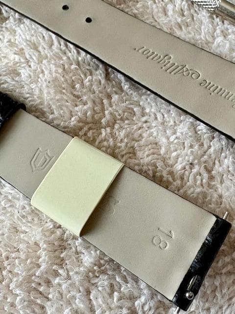 ★CASSISアリゲーター時計ベルト★クリッカー/ブラック/18mm★ばね棒付き