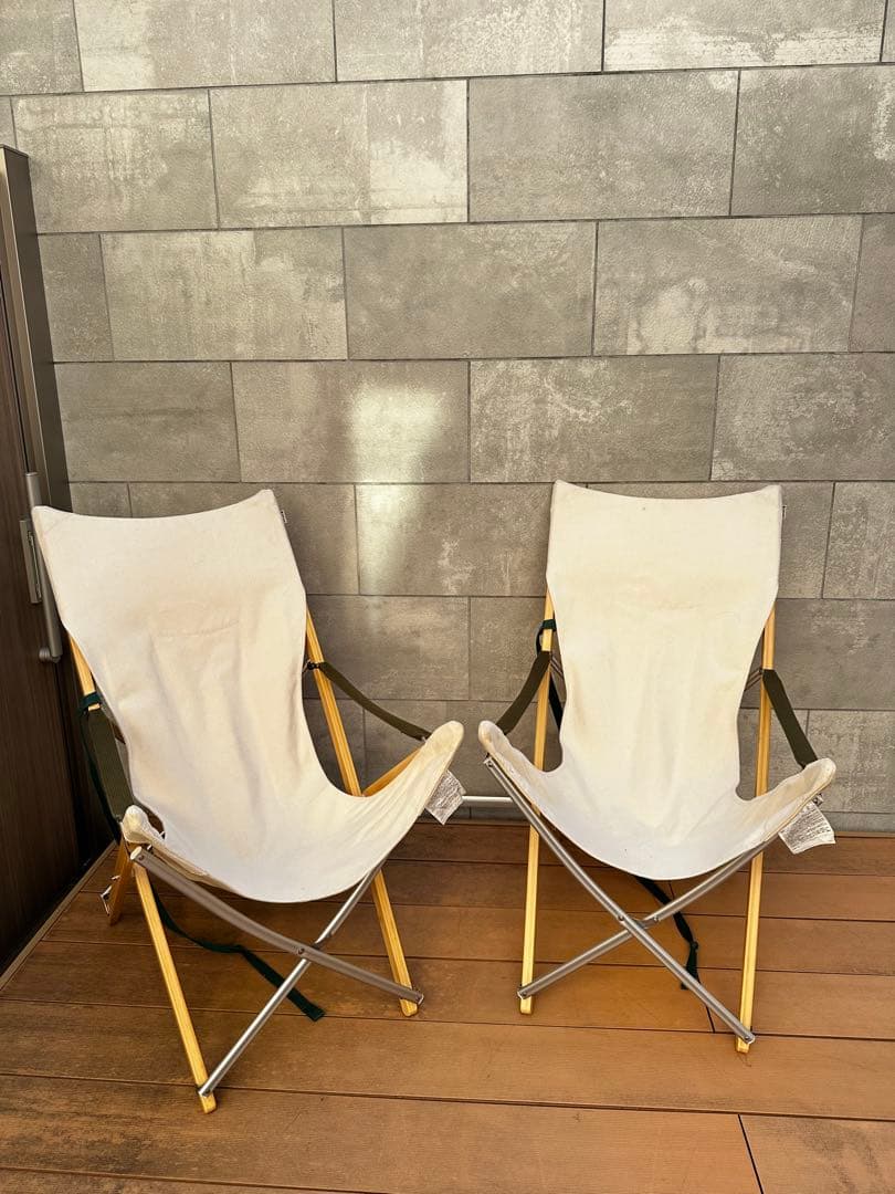 スノーピーク　折りたたみ式ホワイトキャンバスチェア