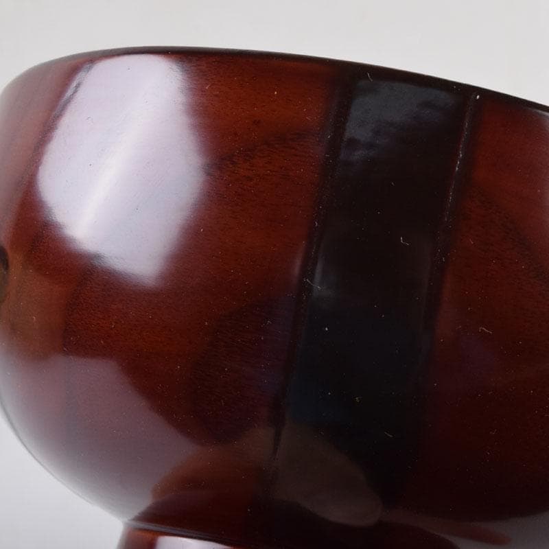 和食器　関谷二男作　漆塗　高台汁椀　五客　共箱　C　8494