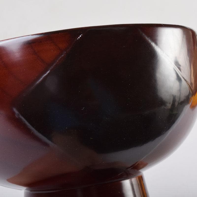 和食器　関谷二男作　漆塗　高台汁椀　五客　共箱　C　8494